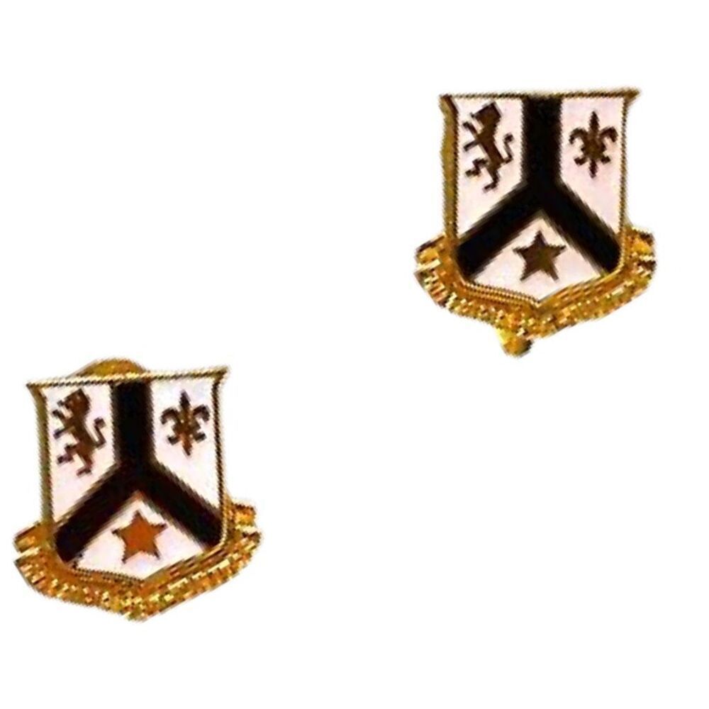Vintage 101st Signal Battalion Army Crest Shield screw back earrings .